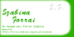 szabina forrai business card